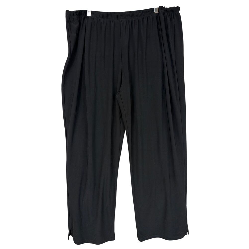 Sun Kim Comfy USA Black Loose Fit Lightweight Cinched Waist Pants Size 3X
